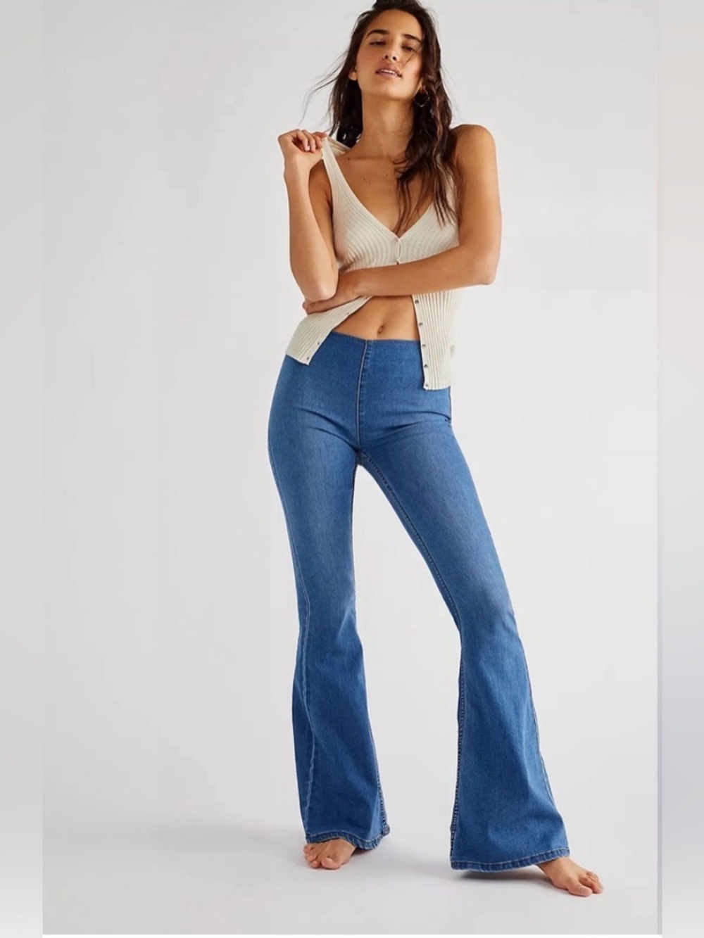 Free People We The Free Penny Pull-On Flare Jeans 32 REGULAR